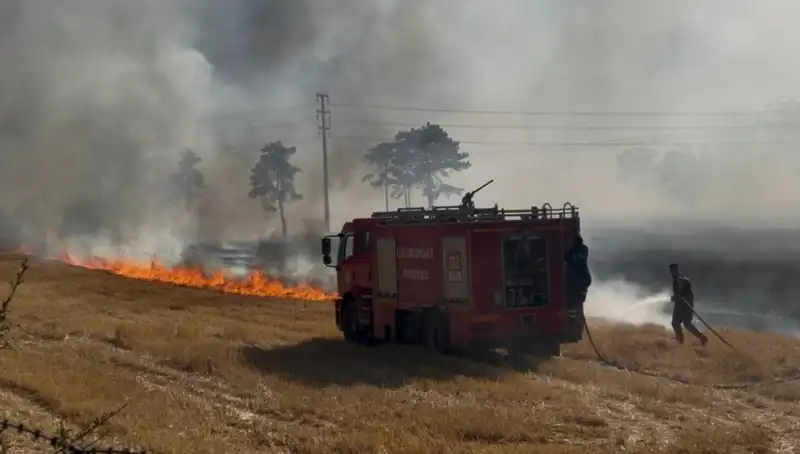 Kırklareli'nde Anız Yangını: Birkaç Saatte Büyüyen Korkan Manzara